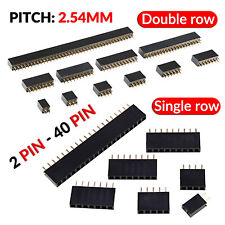 Connettore presa femmina verticale testata PCB 2,54mm 0,1" - singola doppia fila