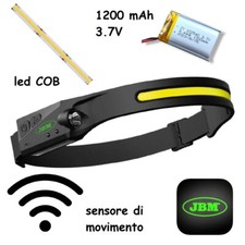 Lampada Da Testa LED Ricaricabile batteria 1200mAh Torcia Frontale Luce Notturna