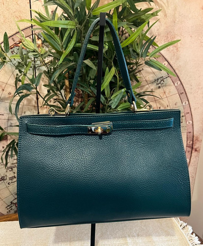 Borsa vera pelle verde - ni,