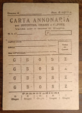 Giugno 1944 Aquila Carta Annonaria x Zucchero,Grassi e Sapone -N.5