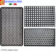 Zerbino Per Esterno in PVC Nero Tappeto Antiscivolo 70 X 40 cm Antipioggia