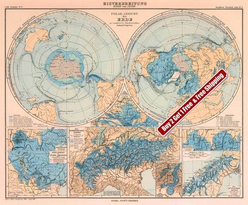 Poster mappa del mondo - poster, vintage