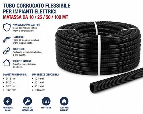 Tubo corrugato flessibile nero - tubo,