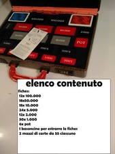 Valigetta in finta pelle di coccodrillo  set poker con carte e fiches