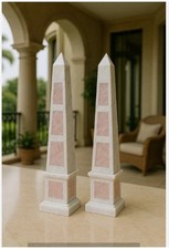 Obelisco marmo bianco 18" due