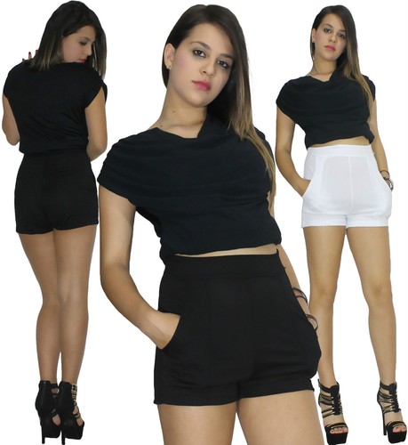 Shorts donna pantaloncini vita