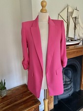 Blazer Zara rosa fucsia manica
