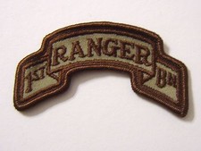 1° RANGER BATTALION PERGAMENA PATCH SSI U.S. ARMY - COLORE DESERTO ABBRONZATURA:FA12-2 