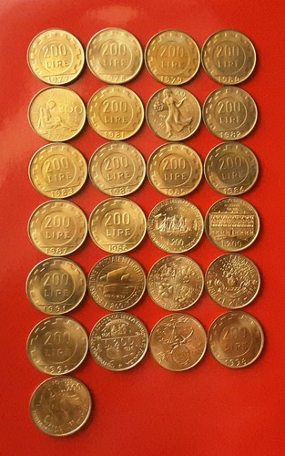 Raccolta monete 200 - lire,