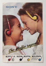Pubblicita' Sony Kuffy Cuffie Audio Colorate Old Advertising Werbung 1990 (T8)