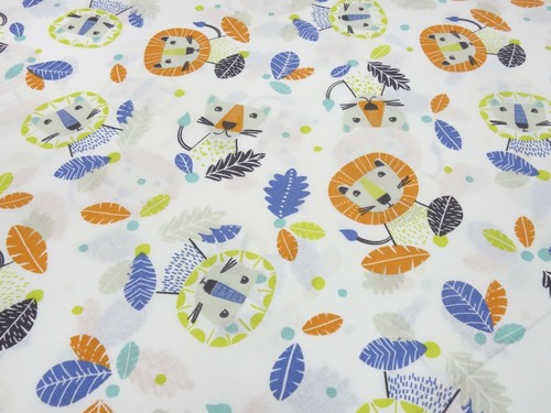 Tessuto cotone popeline foglie - tessuto,