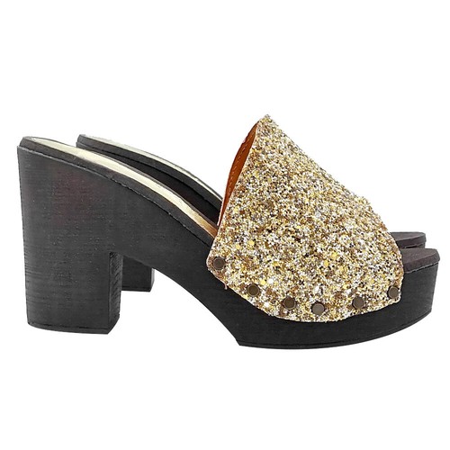 Sandali dorati glitter - , con