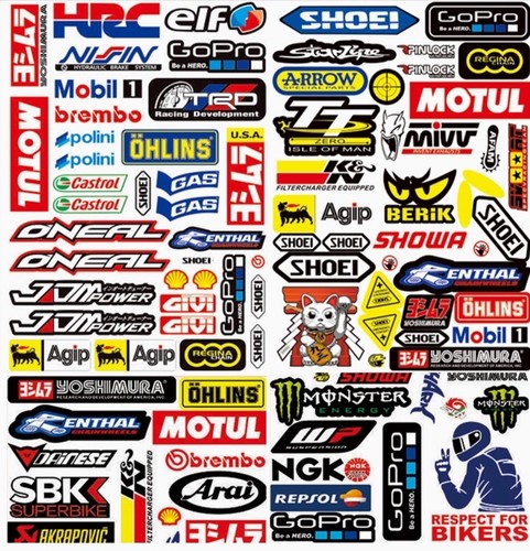 Adesivi moto sponsor vinile - adesivi,