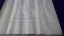 Disegno tecnico barca a vela Carlo Sciarrelli – copia cantiere scala 1:30 RARO 