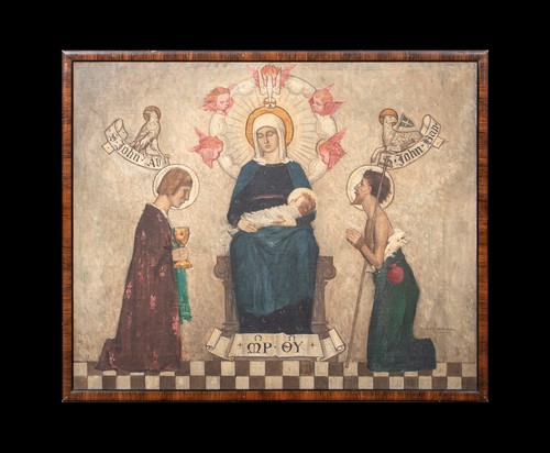 Grande madonna bambino santi - grande, e