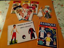 Lotto bambole vestitini carta Vintage epoca anni 50 '60 collezione cartaceo raro