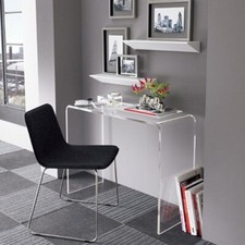 Tavolino Consolle Scrivania in Plexiglass Trasparente Camera Sala L70xP33xH70