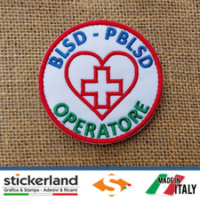 Toppa Patch OPERATORE BLSD - PBLSD da 7,5 cm con velcro maschio/femmina
