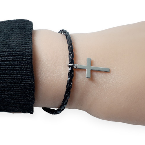Bracciale croce 2cm acciaio - 2cm,