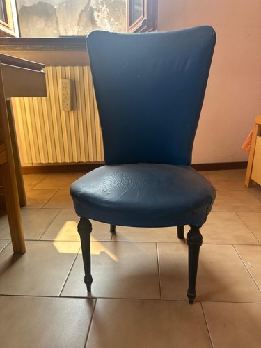Poltroncina pelle blu - pelle,