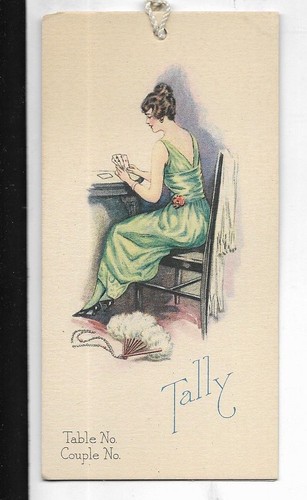 Art deco bridge tally - bridge,