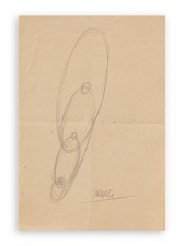 Atanasio Soldati Matita su carta 21x15cm Opera Unica con certificato autenticità