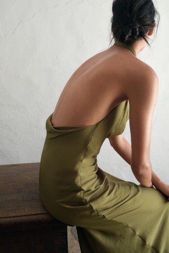Zara abito midi raso tubino - raso,