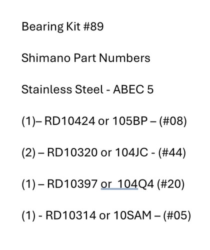Kit cuscinetti shimano - cuscinetti, #89