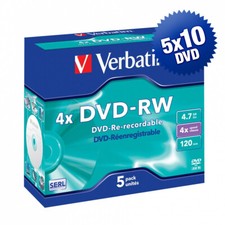 50 DVD+RW Verbatim Matt Silver