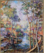 Dipinto ad olio Paesaggio sognante su tela di Alfonso Pragliola (G114)