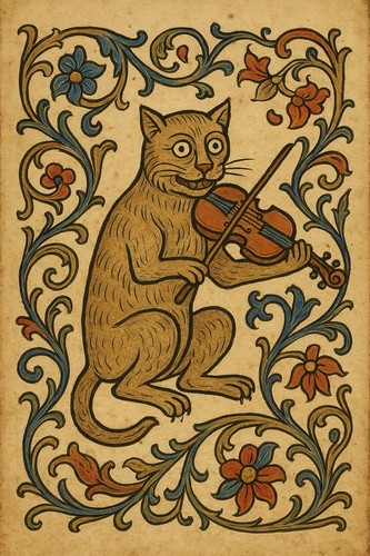 Gatto violino bestiario musica