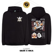 Felpa One Piece Con Cappuccio Luffy Rubber Anime Unisex Nika Gear 5 Fifth