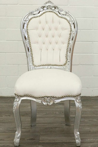 Poltrona sedia foglia argento - sedia,