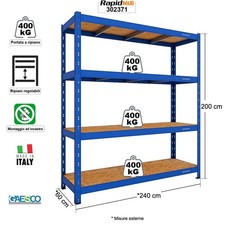 Scaffale metallo per GARAGE - BOX -CANTINA - Lunghezza 240 cm.- OFFERTA