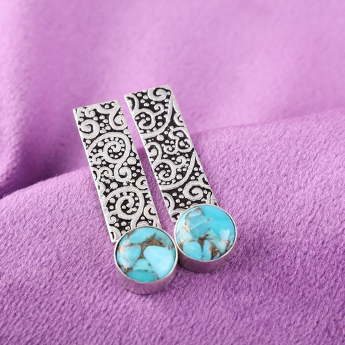 Orecchini argento 925 rame blu - rame,