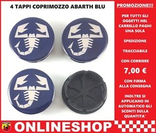 TAPPI COPRIMOZZO ABARTH BLU SCURI RESINATI PER CERCHI IN LEGA 4 pezzi