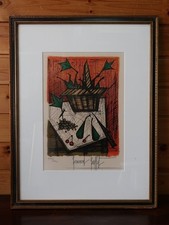 Bernard Buffet Natura morta con frutta litografia edizione firmata 171/300 incorniciato