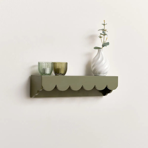 Green scalloped wall storage - green,