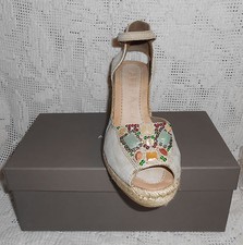 Apepazza "Gaia" scarpe donna sandalo zeppa tacco pelle scamosciata perline espadrillas