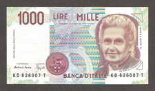 Italy 1000 Lire 3.10.1990