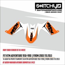 ADESIVI PARAFANGO ANTERIORE "02" PER KTM 950 990 ADVENTURE 2003 - 2013 IN CRYSTA