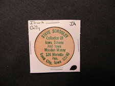 Iowa City, Iowa Wooden Nickel