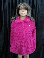Juicy Couture Cappotto Pelliccia Ecopelliccia Rosa Brillante Giacca Peplum Bambina 6 Anni