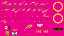Set decalcomanie bicicletta BMX vecchia scuola Schwinn 1987 Predator Free Form Pro su MAGENTA