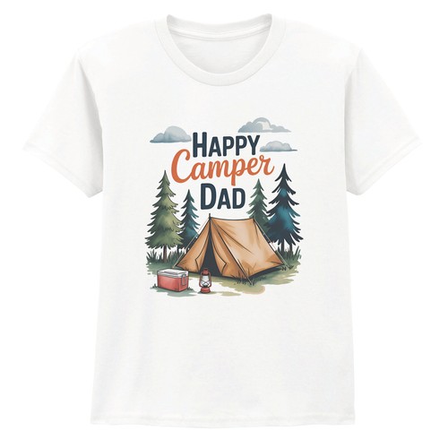 Maglietta happy camper papà - maglietta,