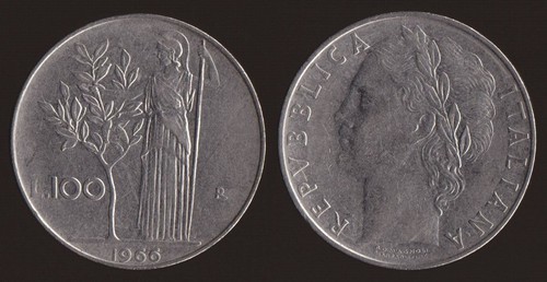 100 lire 1966 minerva - lire,