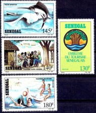 Senegal 1989 turismo rurale e balneare/emblema Marlin pesca pesce sport acquatici MNH