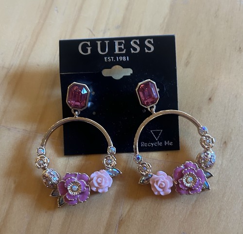 Orecchino guess con fiori rosa - guess,