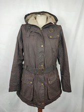 Giacca Barbour Unisex marrone con cappuccio uk18 tg.46/48 -Brown Winter Wax J...