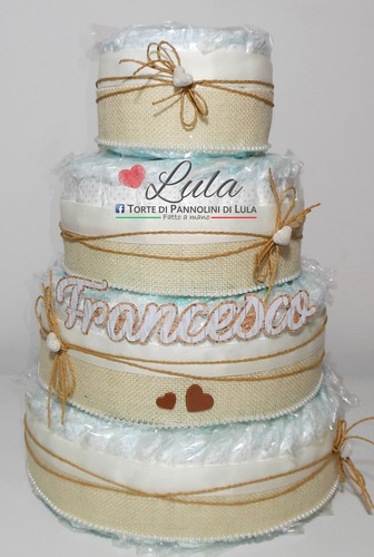 Torta pannolini country chic - pannolini,